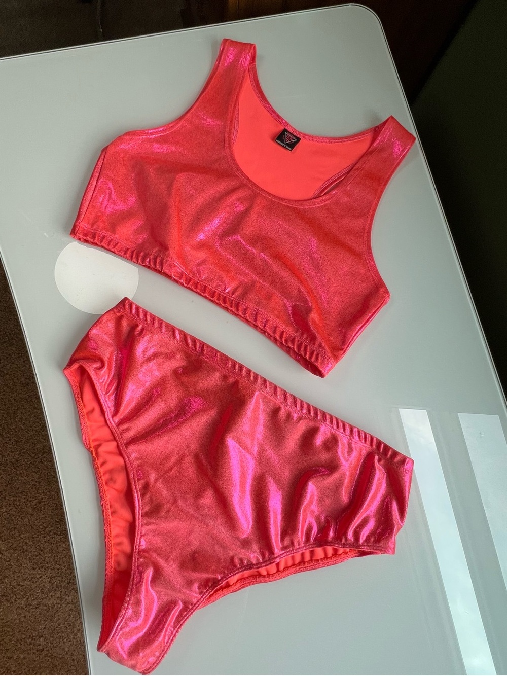 Shimmery matching freedom rave wear set